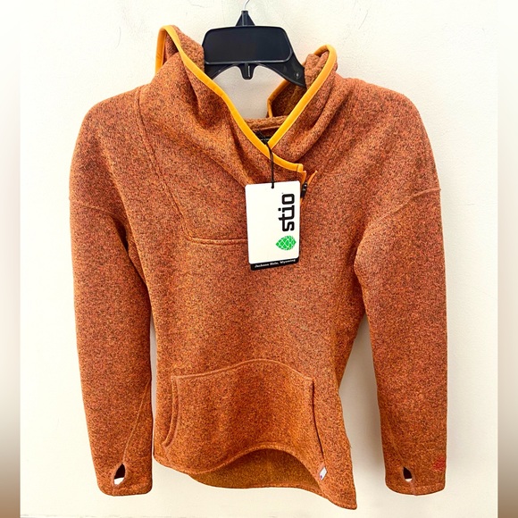 XS 🔖 STIO Women’s Fleece Hoodie Sweetwater Sunset Heather $250 - Picture 1 of 6